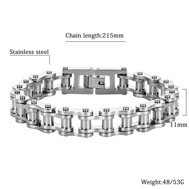 Stainless Steel Men's Motorcycle Chain Bracelet Personalized Domineering Bicycle Chain Bracelet Stainless Steel Men's Motorcycle Chain Bracelet Personalized Domineering Bicycle Chain Bracelet