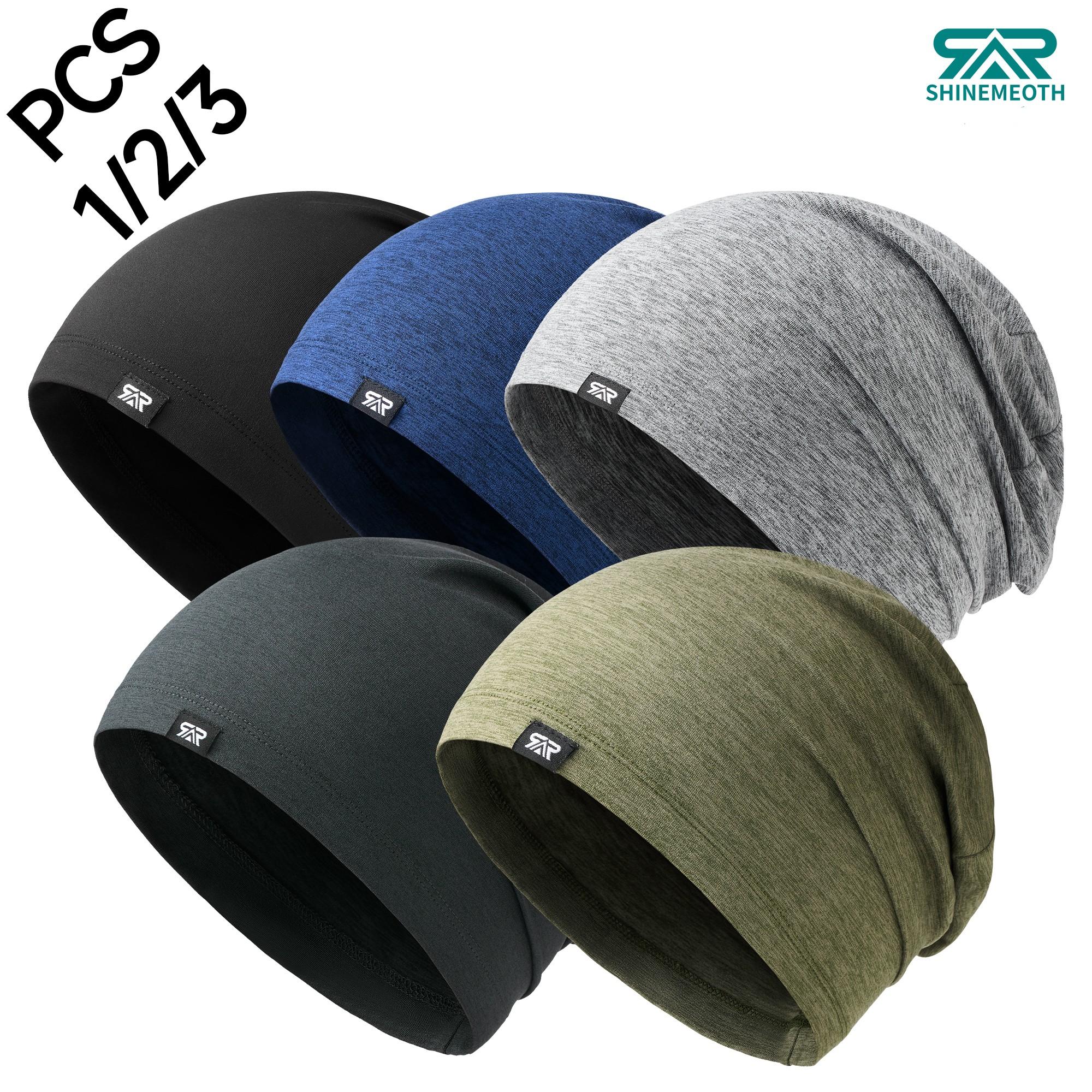 1/2/3 Pack Versatile Beanie Hats, Ear Protection Warm Cold Weather Caps, Breathable Polyester, Outdoor Running Fitness Sports Windproof Headwear, Unisex Soft Slouchy Beanie - Stay Dry Breathable for Running Gym Sleeping Commuting Daily Use