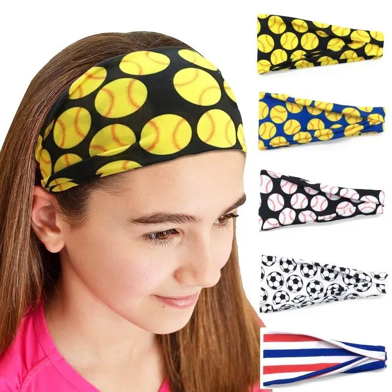 Wide Fit Softball Headbands, 2 Pack Breathable Elastic Sport Headwear for Players & Coaches, Secure Fit for Workout, Casual & Game Day Outfits, Unisex, Comfortable Elasticity, One Size