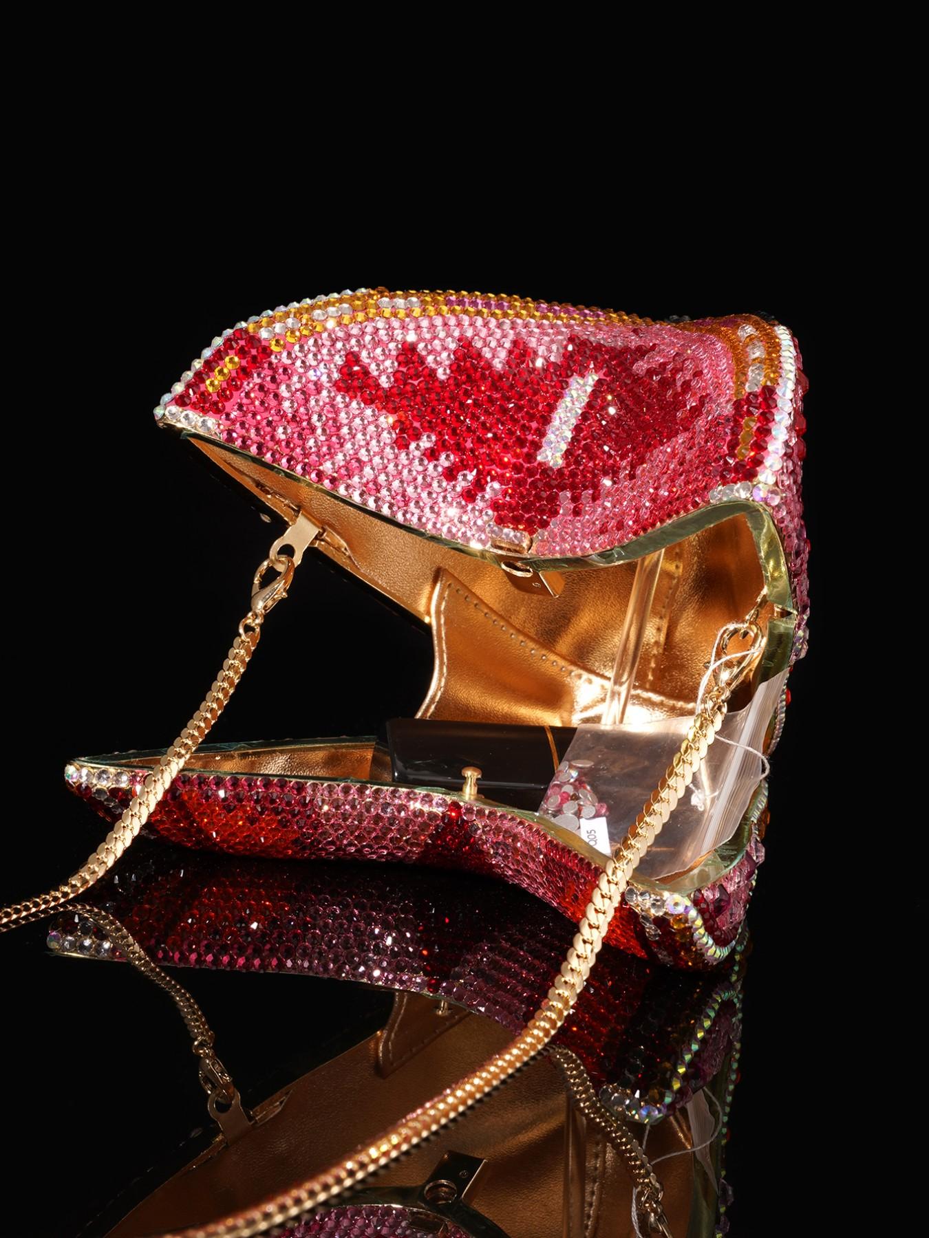 Shimmering Butterfly Shape Evening Clutch, Crystal Wedding Party Bag, Handmade Metal Diamond Purse, Perfect for Weddings and Parties