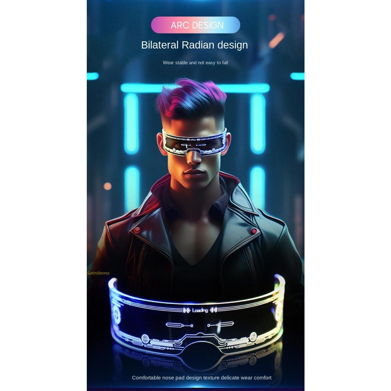 Light-Up LED Party Glasses - Futuristic Sunglasses for Adults, Glow in the Dark Neon Shades, Cosplay Prop, Rave Accessory, Party Favor, Great Gift Idea,summervibes