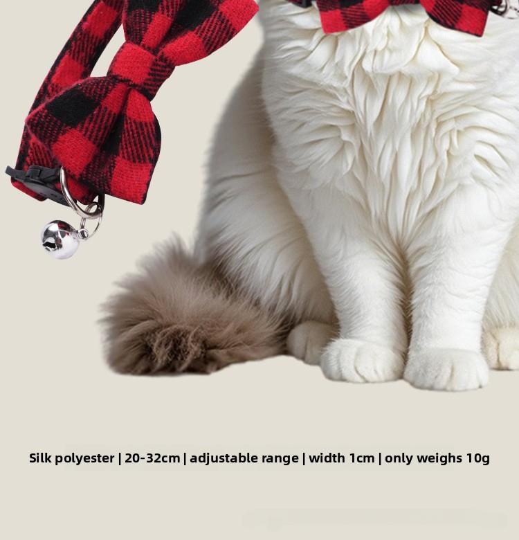 2-piece set of adjustable pet collars with bells, cute bow design pet collar with safety buckle, pet accessories for small dogs and cats