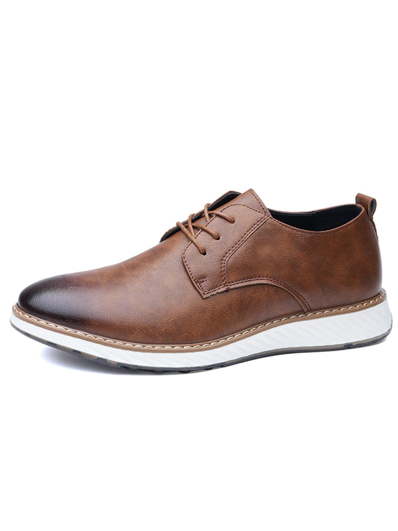 Men's Lace-Up Derby Shoes, Formal and Casual Wear, Fashion Leather Shoes, Comfortable for Office or Special Occasions