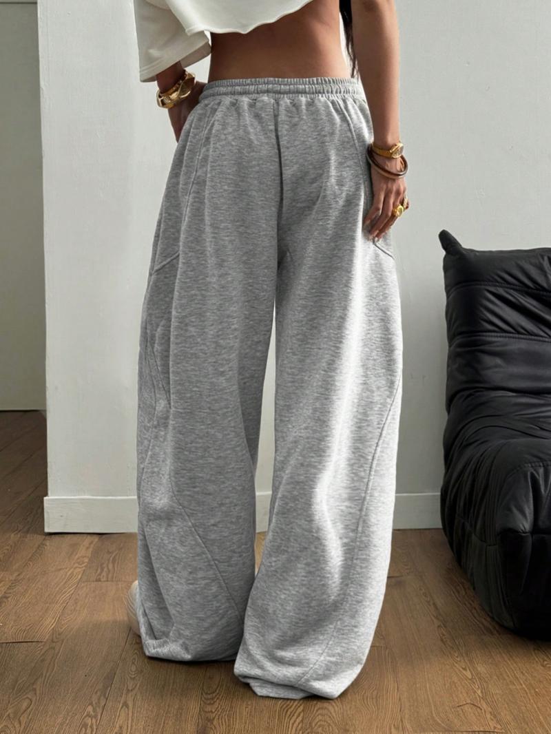 Women's Fall/Winter Streetwear Going Out Back To School Break Oversized Elastic Waistband Comfortable Scimitar Pants Sweatpants