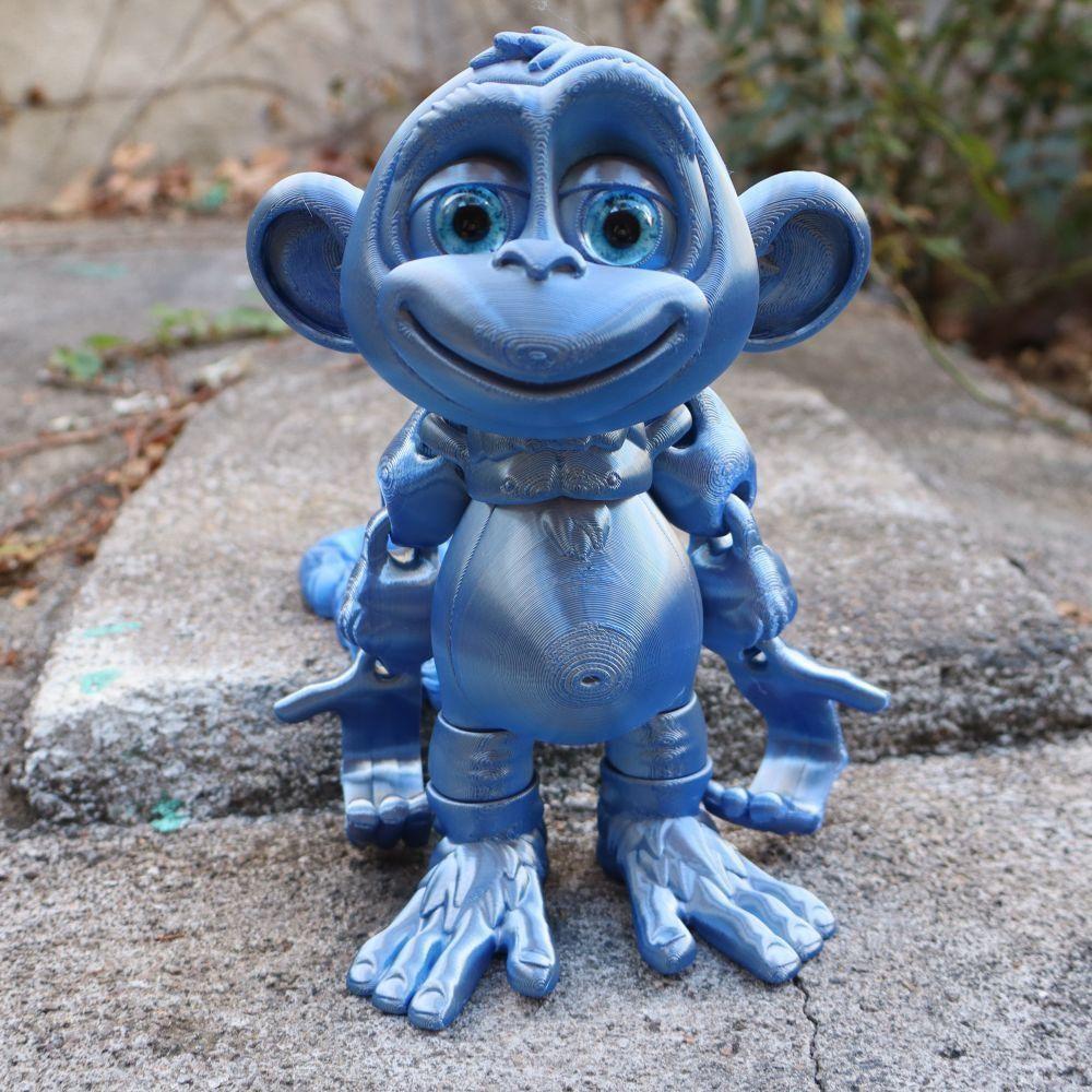 3D Printed Climbing Monkey Statue Pouch, Movable Monkey Figurine, Large Eye Realistic Primate, Craft Gift, Trendy Creative Handmade Toy