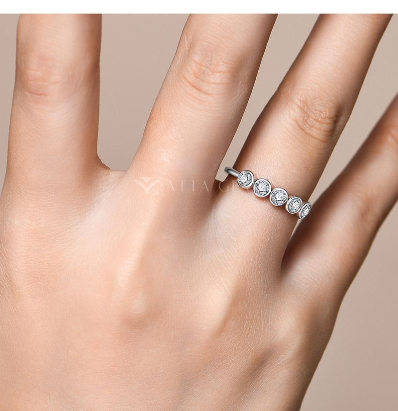 3mm Simple Style Synthetic Moissanite Ring for Women daily Wear Birthday Engagement Gift Fine Jewelry R189