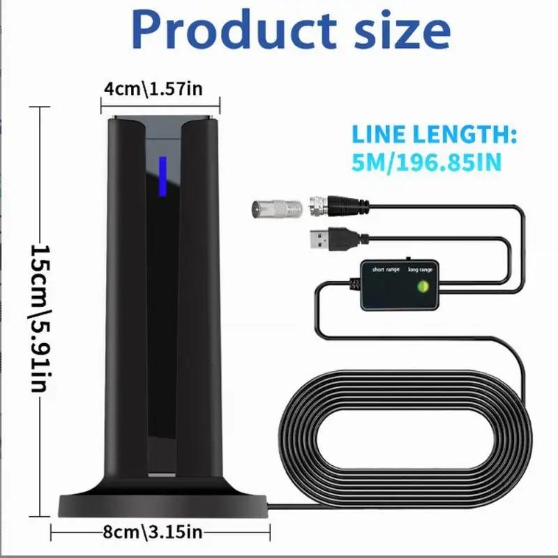 HD TV Antenna - Indoor-Outdoor High-Definition Signal Receiver with 174~240MHz/470~862MHz Ground Wave Signal Booster, 1080p Support, 50-80 mi Range, Remote Control, Plug, Screen, Connector, Adapter, Cable, 3m Adhesive Stickers & Accessories, 50-80 Miles HD TV Antenna - Indoor-Outdoor High-Definition Signal Receiver with 174~240MHz/470~862MHz Ground Wave Signal Booster, 1080p Support, 50-80 mi Range, Remote Control, Plug, Screen, Connector, Adapter, Cable, 3m Adhesive Stickers & Accessories, 50-80 Miles