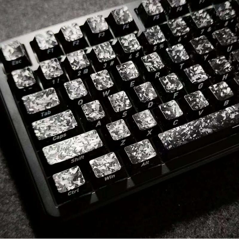 Carbon Fiber Side Engraved Keycaps 119 Keys Wooring Bee Magnetic Axis Compatible Mechanical Keyboard Universal Fit