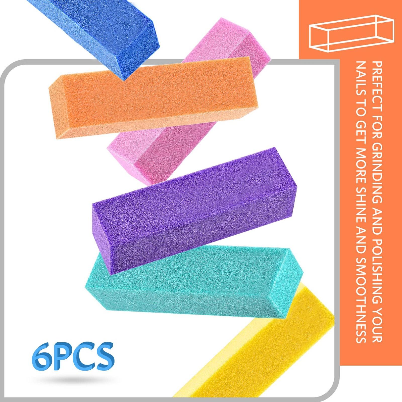 Nail Files and Buffer, SylviaNails Professional Manicure Tools Kit Rectangular Art Care Buffer Block Tools 100 180 Grit 12 pcs(Multicolor)