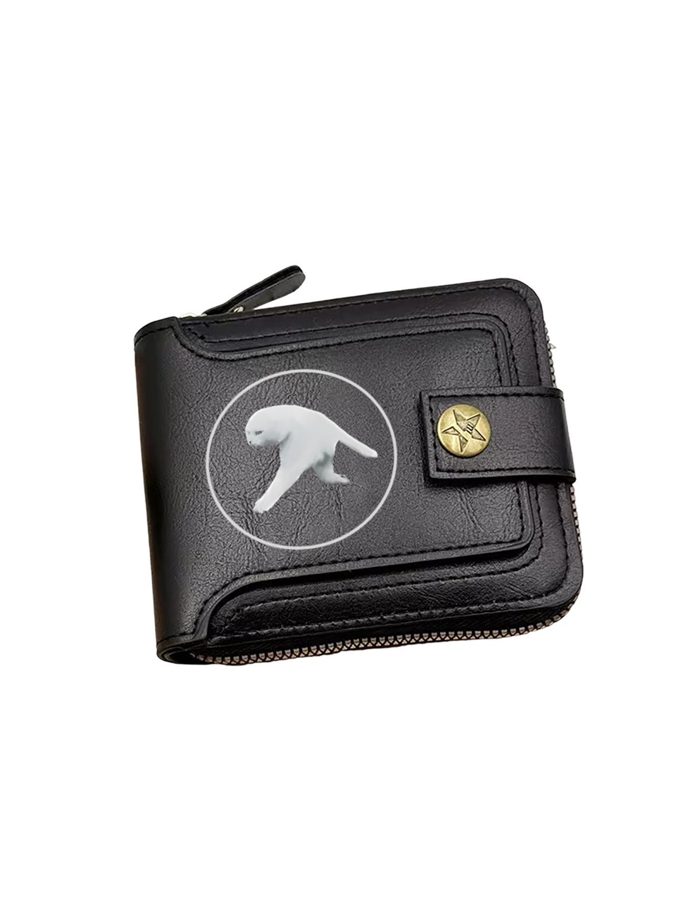 White Cat Print Leather Wallet for Daily Use and Casual Outings  Stylish Animal Pattern Design Suitable for Cat Lovers and Pet Enthusiasts  Perfect Christmas  Birthday  and Holiday Gift for Men and Women Who Appreciate Unique Accessories