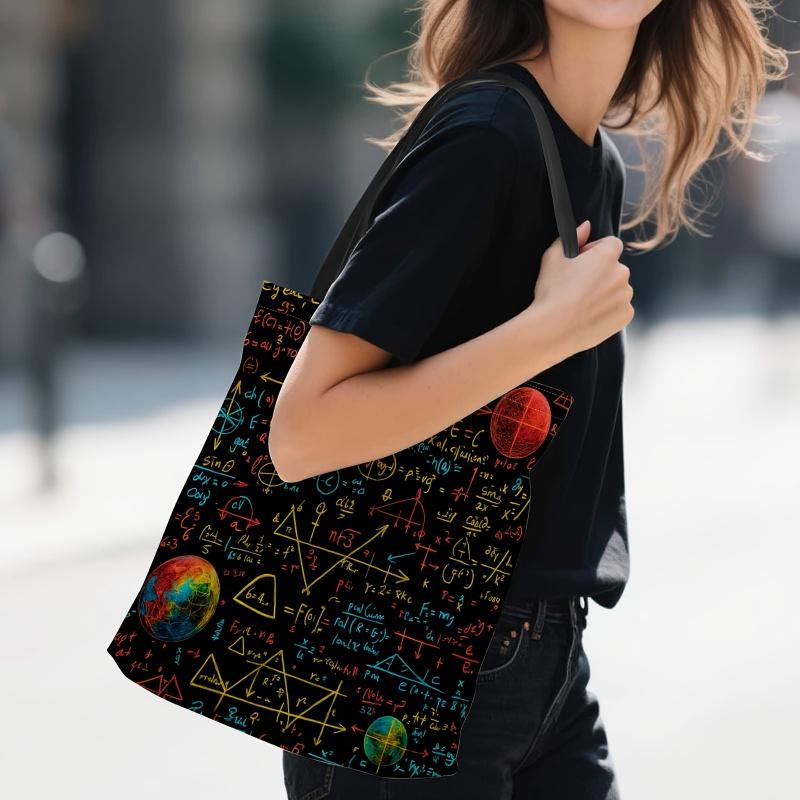 A New Trendy Accessory: Mathematical Formulas, Worldwide Factors, Scientific Computations. Ideal for Shopping, The Beach, And Picnics, This Is a Foldable Canvas Shopping Bag., for Teenager, For Teenager