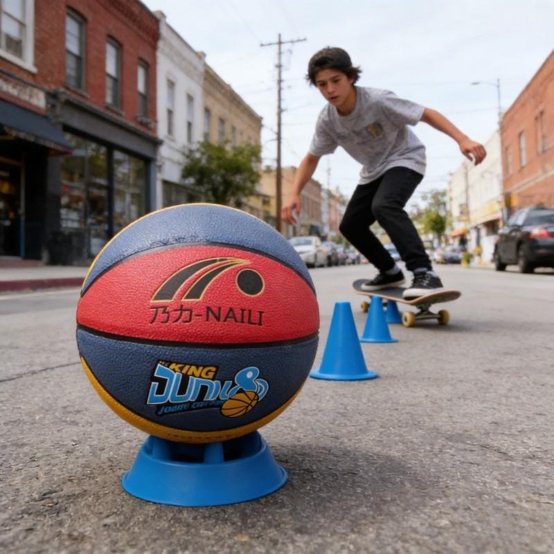 2-Piece Multi-Functional Soccer Basketball Training Stand, Ball Launching Rack, Marker Disk Combo, Sports Equipment