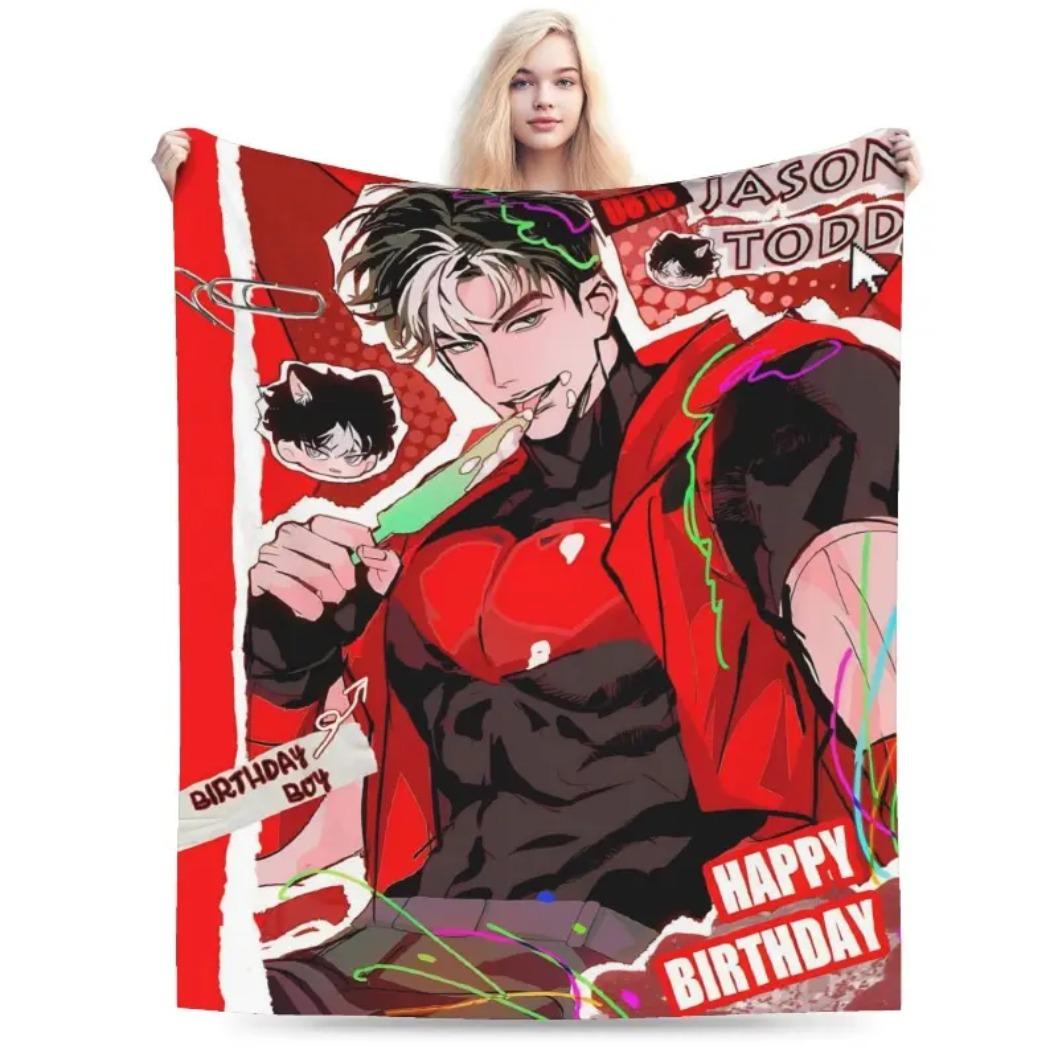 Jason Todd Red Hood Anime Graphic Flannel Throw Blanket, Super Soft Breathable Lightweight Cozy Blanket for Home Sofa Bed Bedroom Travel, Spring Autumn Comfort for Adults Kids Comic Fans, Birthday Holiday Gift, Throw Blankets, Bed Accessories Jason Todd Red Hood Anime Graphic Flannel Throw Blanket, Super Soft Breathable Lightweight Cozy Blanket for Home Sofa Bed Bedroom Travel, Spring Autumn Comfort for Adults Kids Comic Fans, Birthday Holiday Gift, Throw Blankets, Bed Accessories