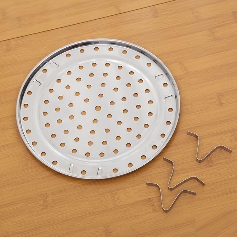 3-Piece Stainless Steel Steamer Set, Kitchen Triple Leg Steam Trays, High-Leg Steaming Rack, Ideal for Cooking and Heating Food