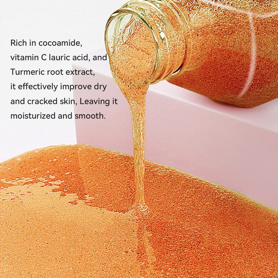 Turmeric Vitamin C Scrub Body Wash 100ml, Exfoliating Shower Gel, gently cleansing, moisturizing and soothing the skin with a long-lasting fragrance
