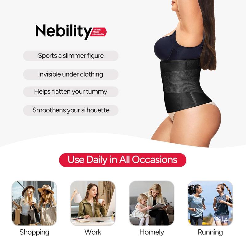 Nebility Women's 3 Belts Sports Belt Shapewear for Daily Gym Basic Minimalist Faja Comfort Womenswear Body Sculpting Compression Workout Waistband Exercise Waistband Corset Waist Shaping Elastic Sport Band Lady