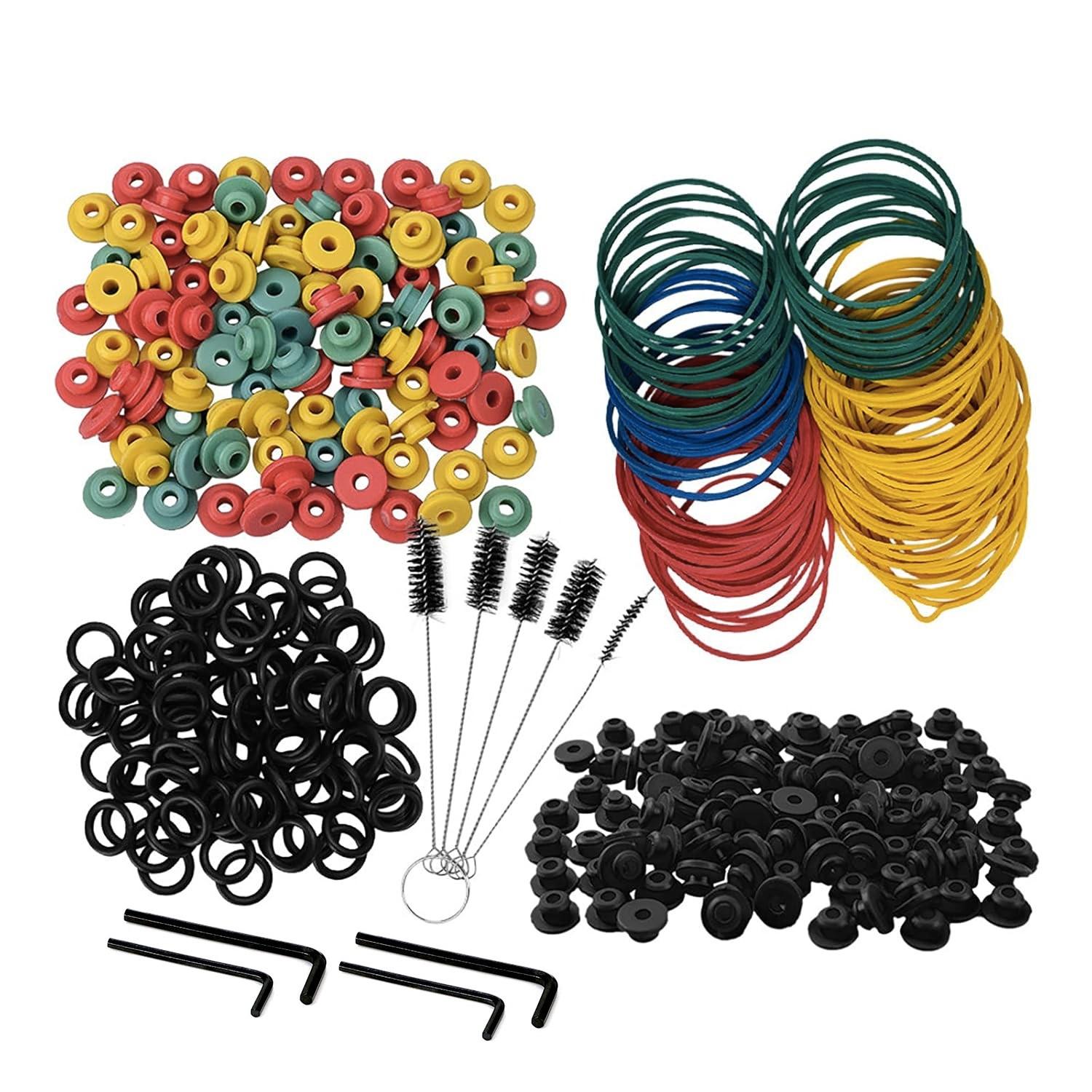 409pcs Tattoo Machine Accessories Set, Includes 100 Colorful Tattoo Bands, 100 Tattoo Rings, 100 Tattoo Decorations