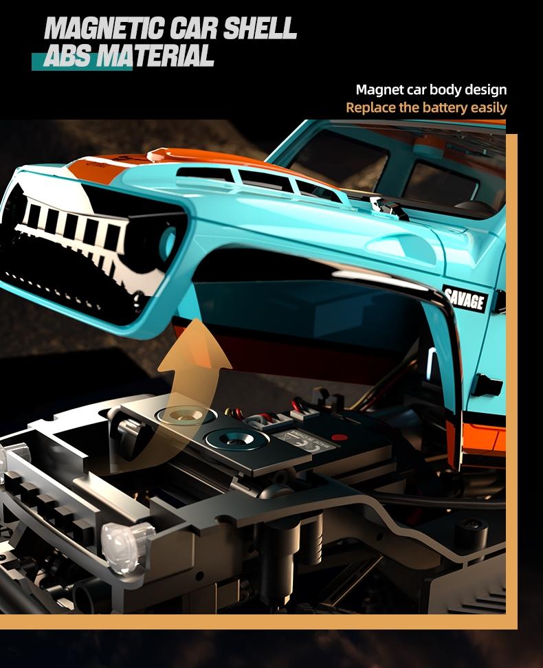 38/h High-Speed RC Off-Road Car, 1:20 Scale, Brushed Motor, 4wd All-Terrain, Unisex, Easy Control, Birthday Gift, Lithium Battery Included