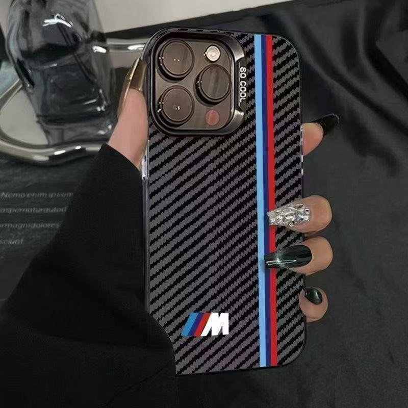 Bmw Racing Pattern Phone Case for iPhone 17 Air 16 15 14 13 12, Soft Tpu Back Cover, Anti-Drop Protection, Fashionable Durable Design