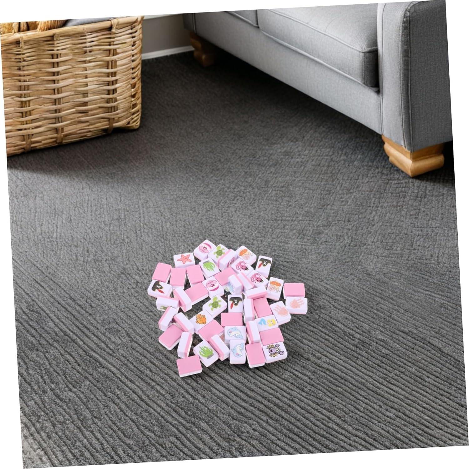 Beach Escape Game Block Mahjong Set, Fun Pattern Mahjong Game, 65 Piece Puzzle Beach Escape Board Game, Mini Mahjong Set, Party Board Game