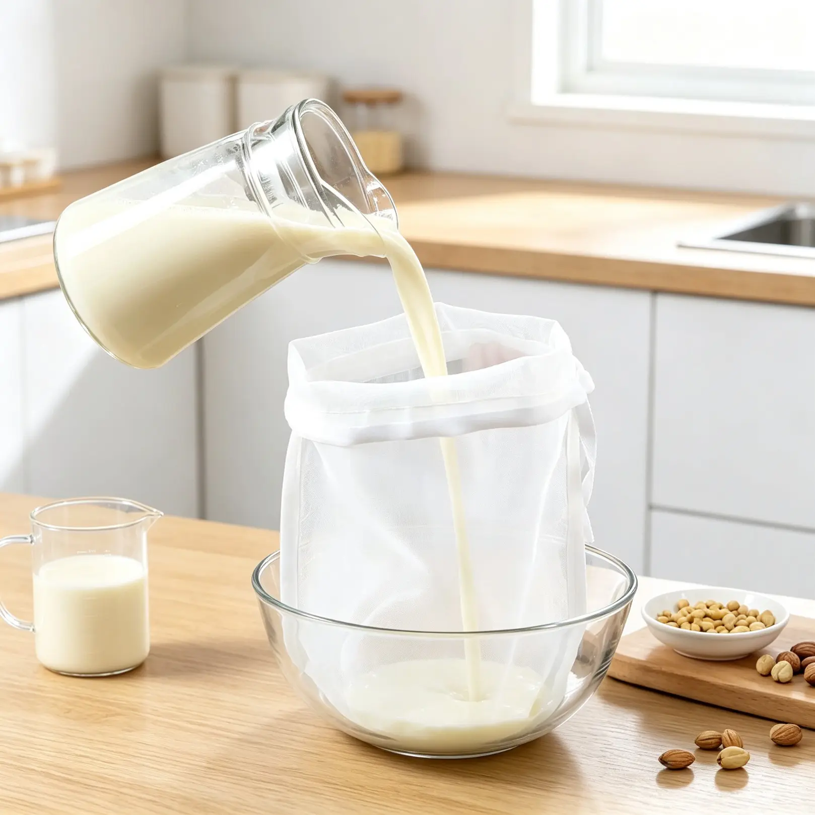 Reusable Nylon Food Filter Bag With Drawstring, Fine Mesh Strainer Sack For Beverage Straining, Multipurpose Kitchen Tool For Homemade Juice, Nut Milk