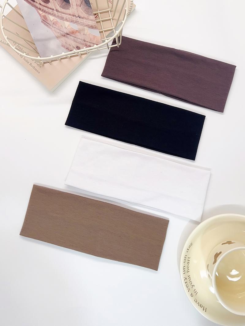 Fashion Solid Color Hair Band (4pcs), High Stretch Sweat-absorbing Hair Band, Daily Hair Accessories for Women & Men, Elastic Headbands