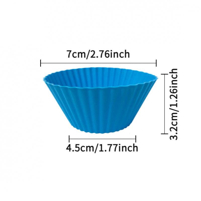 24Pcs,Premium Silicone Cupcake Backing Cups, 2.8 Inches Reusable Muffin Molds for Cakes Pastries 6 Rainbow Colors BPA Free Non Stick Food Grade