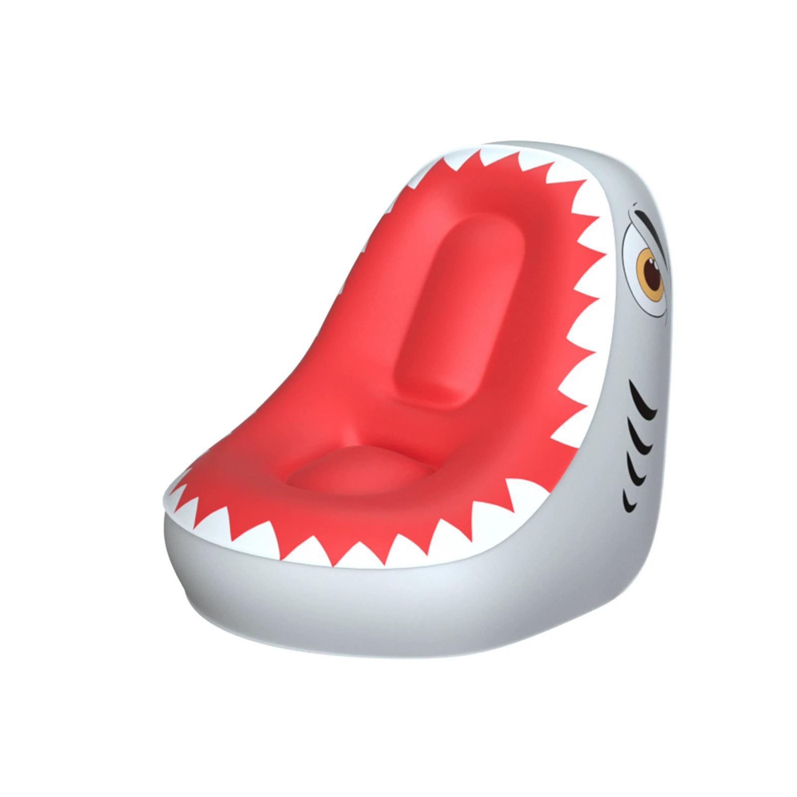 1pc Creative Shark Shape Inflatable Sofa, Indoor Outdoor Leisure Cartoon Shark Inflatable Small Couch, Self-Inflate, No Pump Included