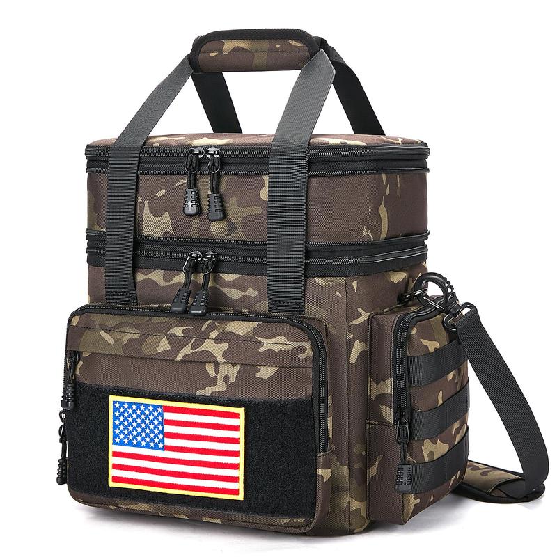 HSHRISH T09.Camouflage Lunch Bags Large Capacity Portable Leak-Proof Refrigerated Tote with Storage Bags for School College Kitchen American Flag Patch HSHRISH T09.Camouflage Lunch Bags Large Capacity Portable Leak-Proof Refrigerated Tote with Storage Bags for School College Kitchen American Flag Patch