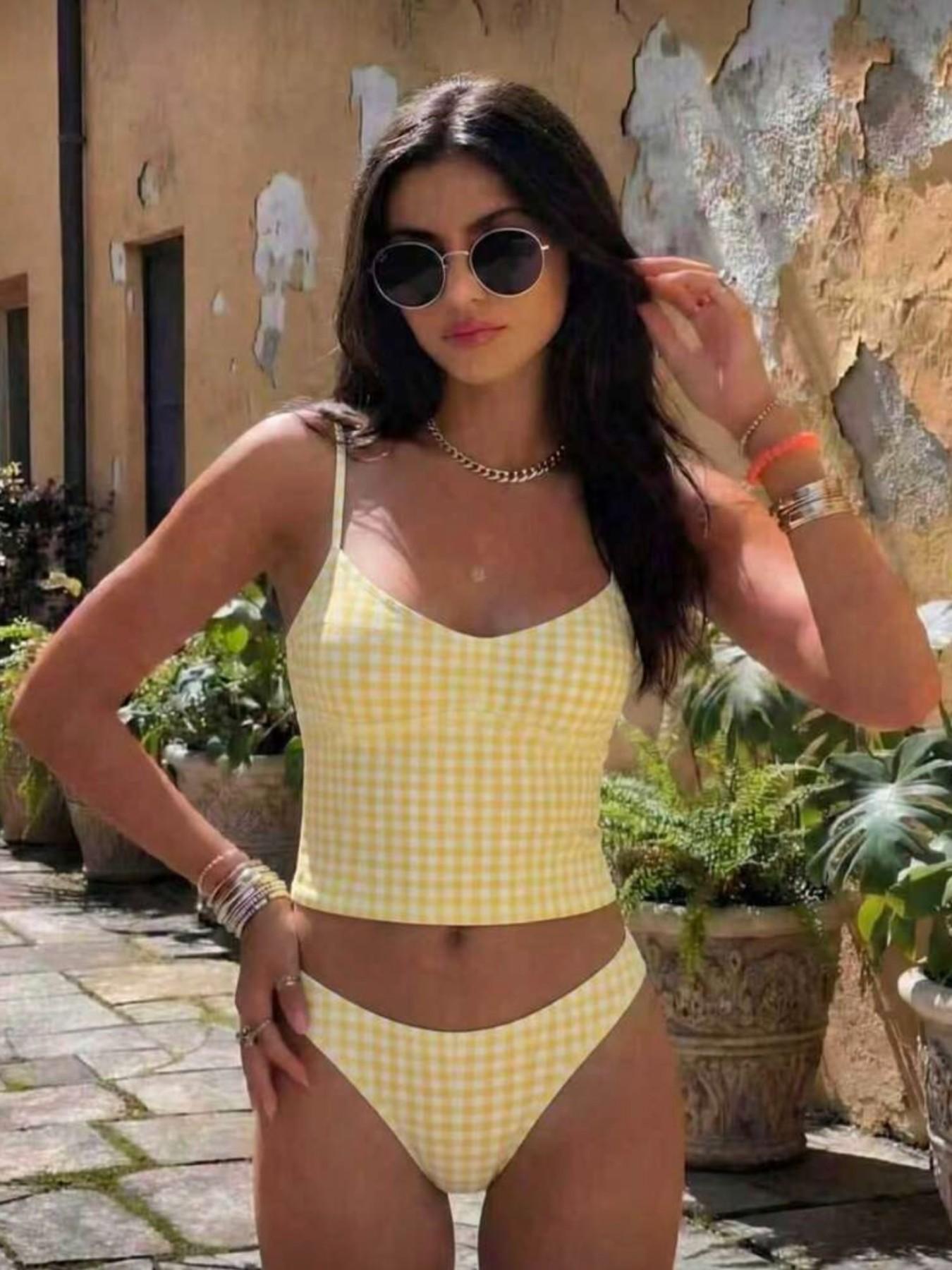 2026 Summer New Minimalist Fit Short High-Waisted Two-Piece Bikini, Beach Vacation Sand Swimwear, Basic Split Swimsuit, Bikini Beachwear, Swimwear Sets