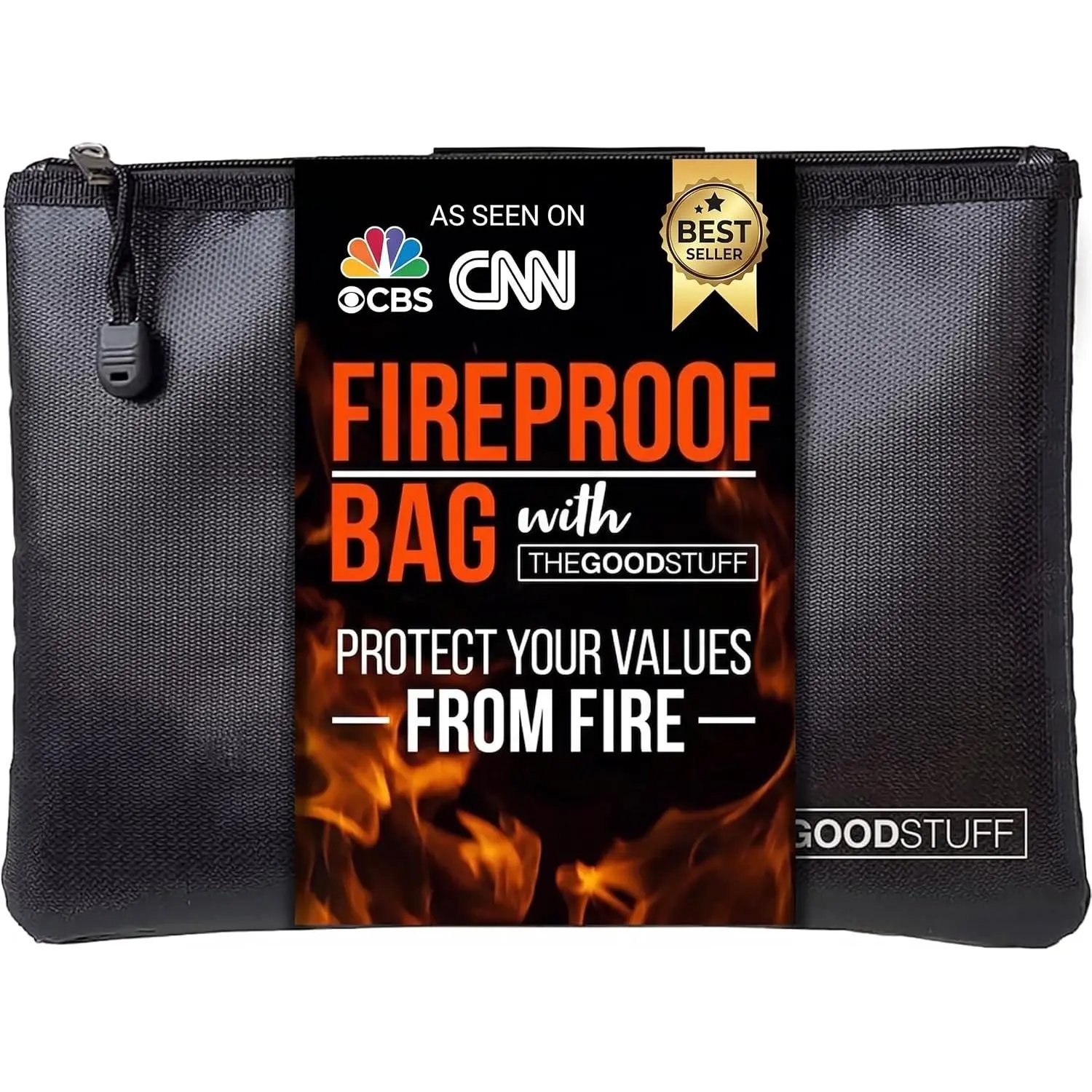 Fireproof Document Pouch (10"x13") - Fire Safe Cash Bag for Home Supplies, Party Gift Storage Needs