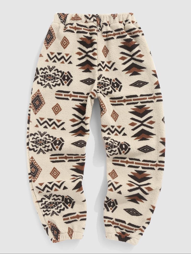 Men's Fall Winter Fleece Printed Hoodie Sweatshirt Set, Sporty Long Pants, Couple Matching Clothing, Casual Fashion