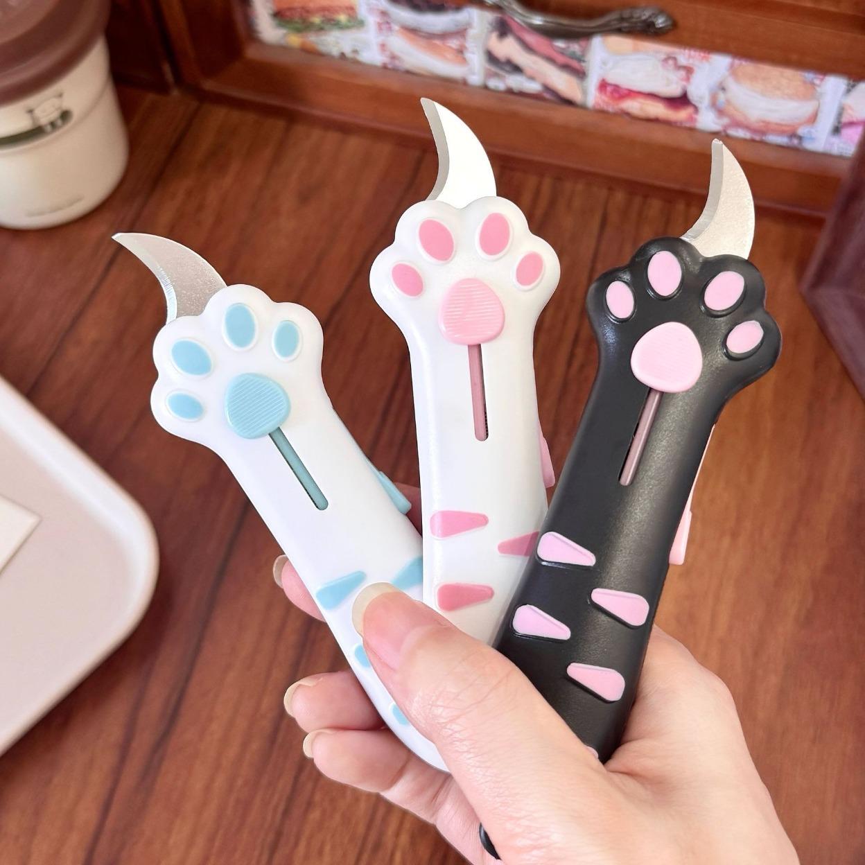 Cat Paw Shape Letter Opener - Mini Portable Multi-Use Cutter, Stylish Bag Accessory for Home/Office/Dorm Parcel Unboxing Tasks