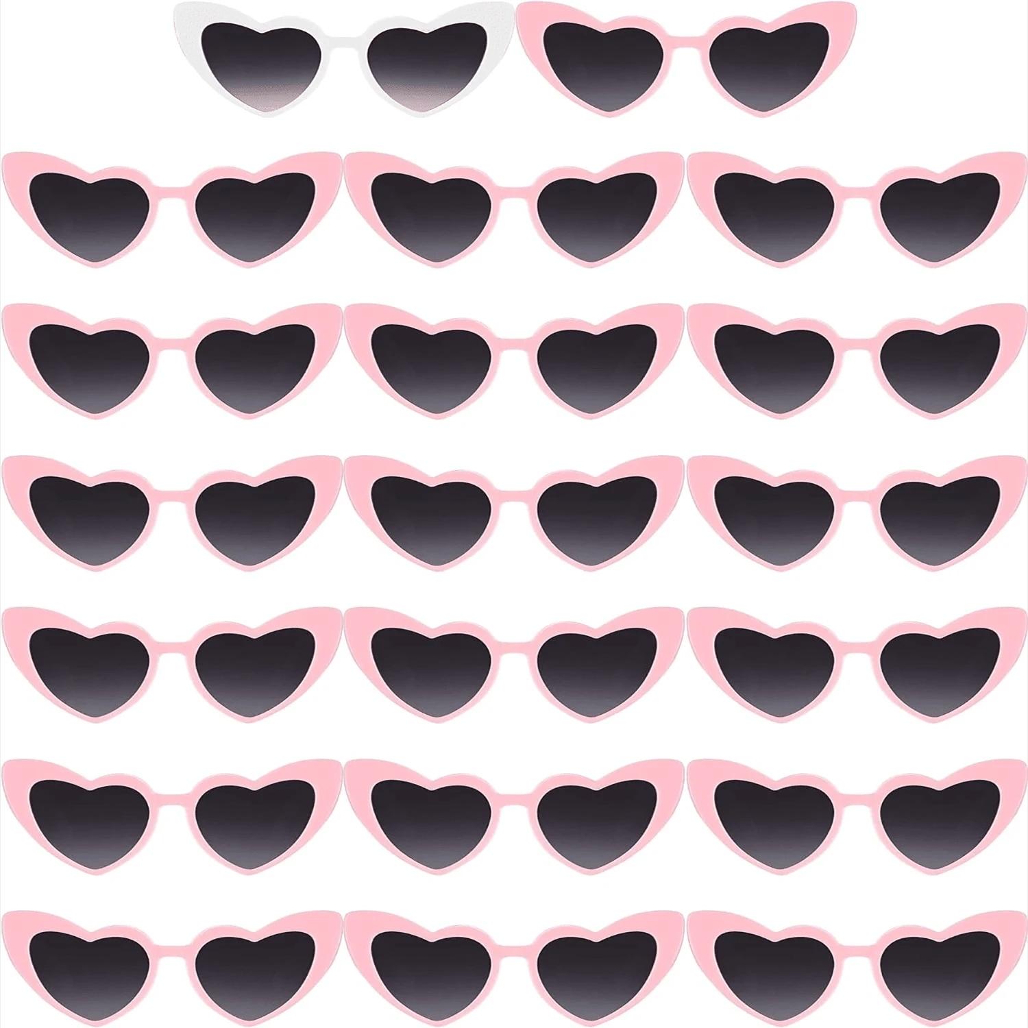 Heart Shaped Sunglasses, 12pcs/set Trendy Heart Sunglasses, Fashion Accessory for Bridal Shower, Bachelor Party, Wedding, Birthday