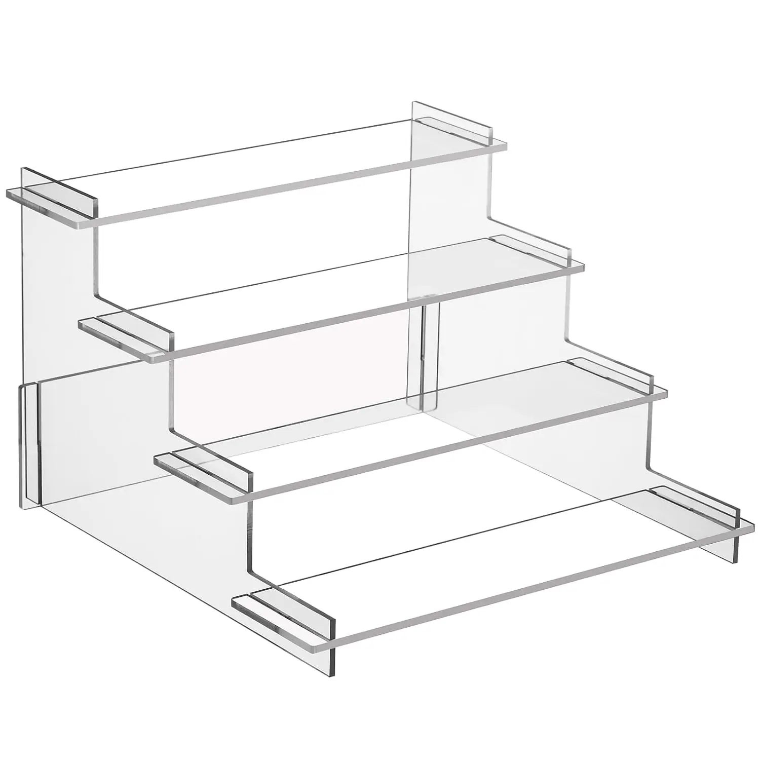 4 Tier Acrylic Display Risers, Perfume Organizer Stand, Cupcake Stand Holder, Clear Shelf Risers for Display Stands for Funko POP Figure, Dessert Shelves for Party, Decoration