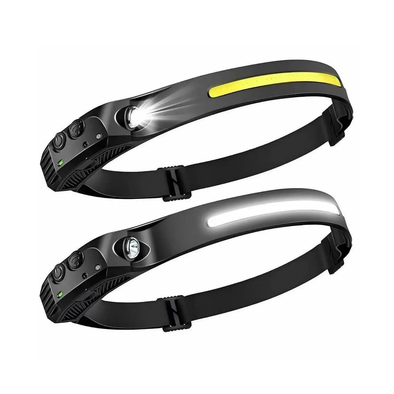 2-Pack Cordless Rechargeable LED Headband Headlamps - High Lumen Brightness, 230° Wide Beam, 5 Adjustable Modes (Including Strobe), Motion Sensor, 1200mAh Long Battery Life, Headband Fit for Hands-Free, 2-Pack Standby, for Adults Outdoor Camping Hiking