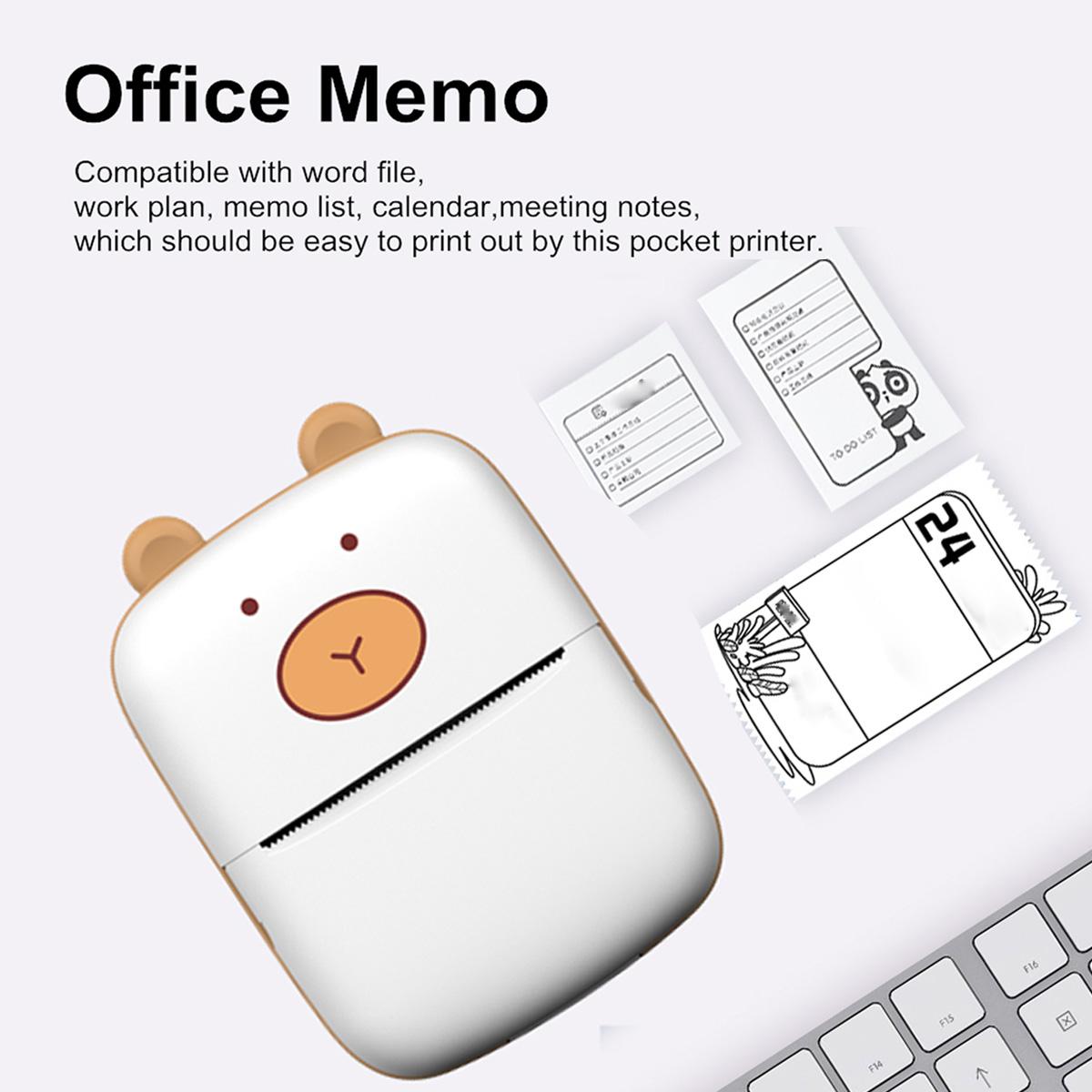 Mini Printer Portable Inkless Sticker Maker Compatible with iOS & Android, Ideal for Notes Photos Labels Text To-Do Lists, Thermal Label Maker