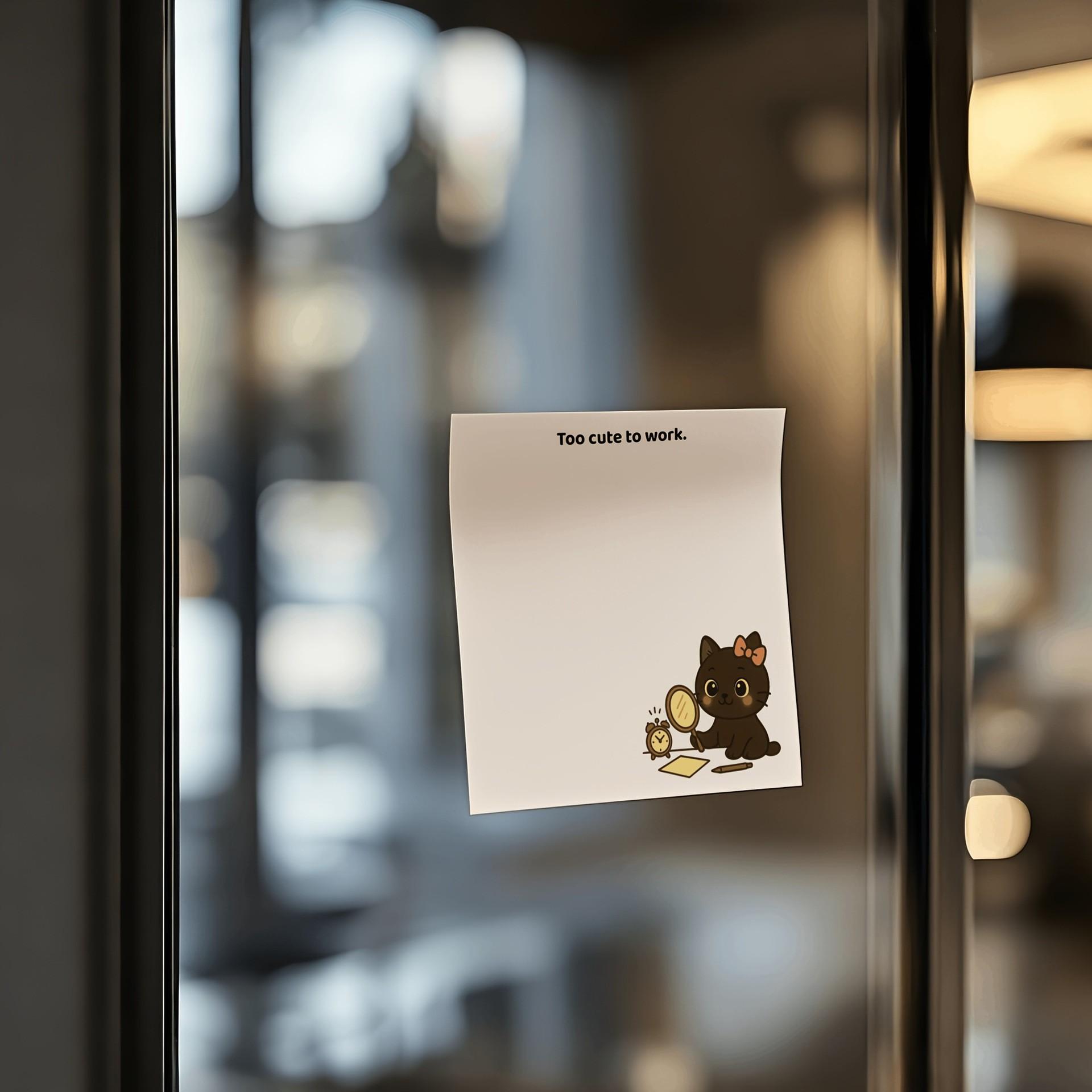 Black Cat Sticky Notes 4-Pack Set, Cute Self-Adhesive Memo Pads with Four Designs, Perfect for Office, School, Journaling, Great Stationery Gift