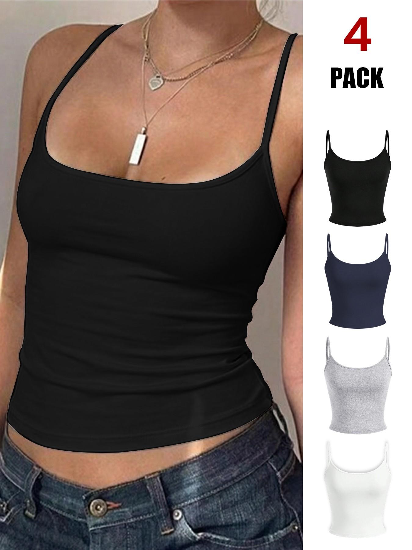 Women's Slim-Fit Short Casual Vest Four-Piece Set, Perfect for Back-To-School in Summer, Stylish and Comfortable