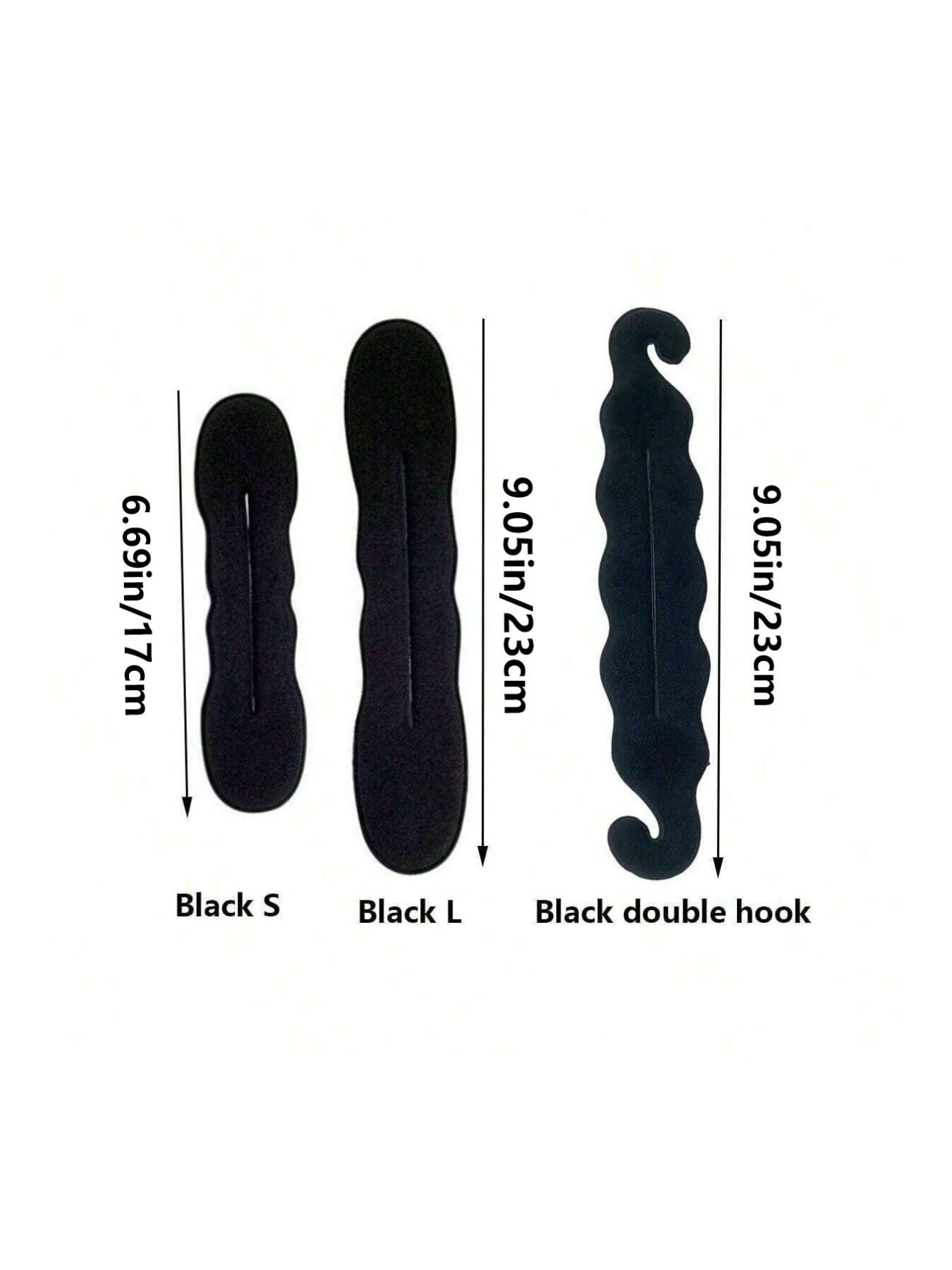 3/2/1pcs Boho Style Hair Bun Creators，Lazy Hair Curler Bun Clips Magic Beauty Hair Hairstyle Foam Sponge Donut Maker Ponytail Bun Maker - Non-Woven Fabric, No Power Needed, Perfect for Daily Use,Stylish Black Foam Rolls for Women,