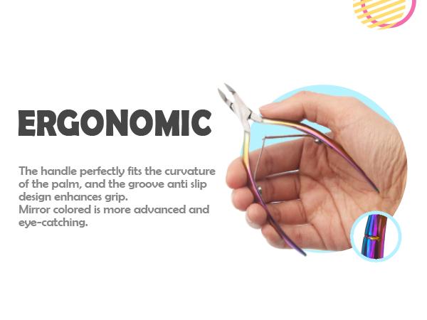Cuticle Trimmer with Cuticle Pusher, RONAVO Cuticle Remover Stainless Steel Professional Cuticle Nipper, Durable Pedicure Manicure Tools Nail Nail Care