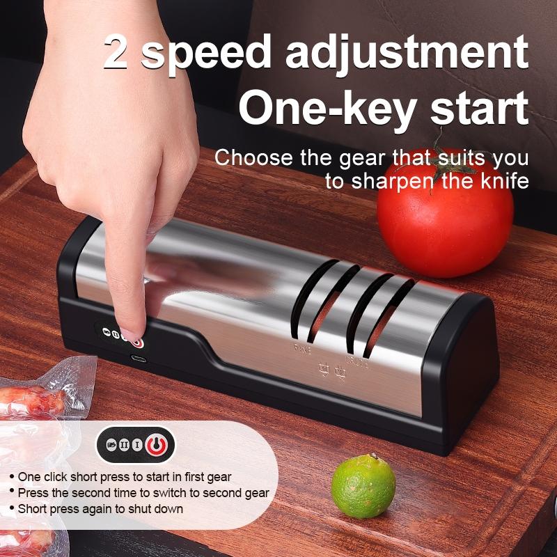 Electric Knife Sharpener, 1 Count Multifunctional Knife Sharpener, Household Knife Sharpener for Kitchen, Kitchenware, Kitchen Gadgets, Gift
