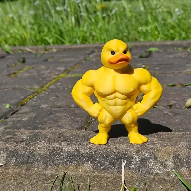 Funny Muscle Duck Statue, Fitness Duck Decor, Durable Plastic, Ideal for Home Office Gym, Perfect Gift for Holidays