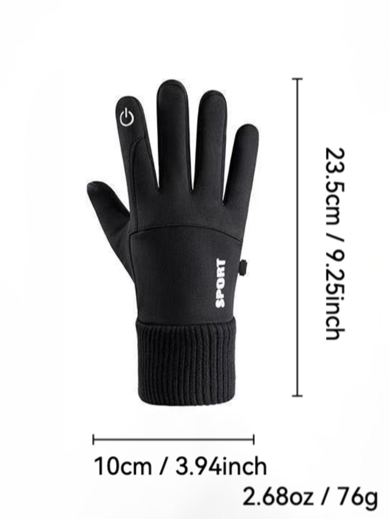 Men's Polyester Fleece Lined Gloves, Waterproof Windproof Touchscreen Compatible, Ideal for Skiing Cycling Motorcycle Outdoor Sports Motorbike Gloves