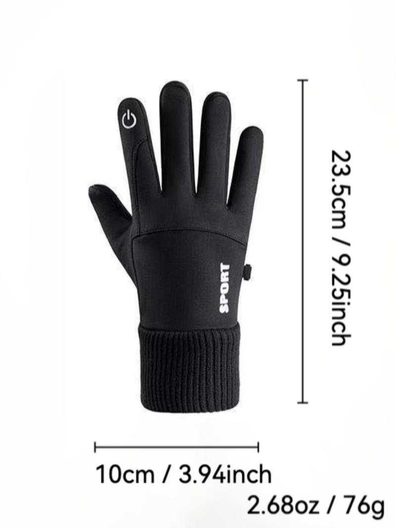 Men's Polyester Fleece Lined Gloves, Waterproof Windproof Touchscreen Compatible, Ideal for Skiing Cycling Motorcycle Outdoor Sports Motorbike Gloves