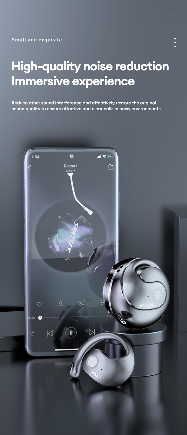 PAXA X15 PRO Earphone Wireless Bluetooth 5.4 OWS Waterproof Sport Headsets Noise Reduction Headphones Audio  Electronic