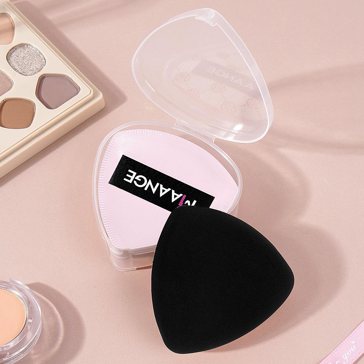 MAANGE 1pc Foundation Sponge, Powder Puff, Makeup Sponge, Beauty Sponge, Cushion Puff for Foundation and Powder, Triangle Foundation Applicator for Liquid Cream Powder, Travel Makeup Tools, Gift for Women & Girls (Pink)