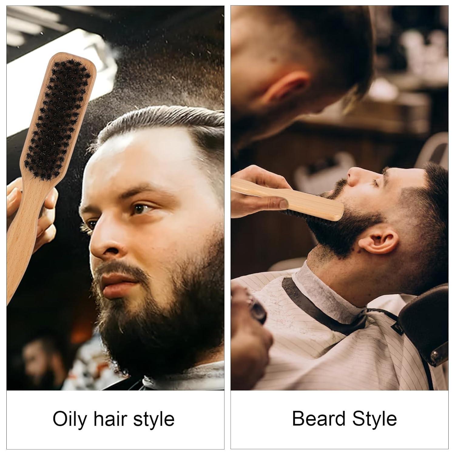 Professional Sleek Hair Brush Styling Kit with Nylon Smoothing Brush, Flyaway Tamer Hairline Brush, Wide Tail Parting Comb & Edge Control Brush – Smooth Hair Polishing, Sectioning & Styling Tool Set for Women and Men, Suitable for All Hair Types