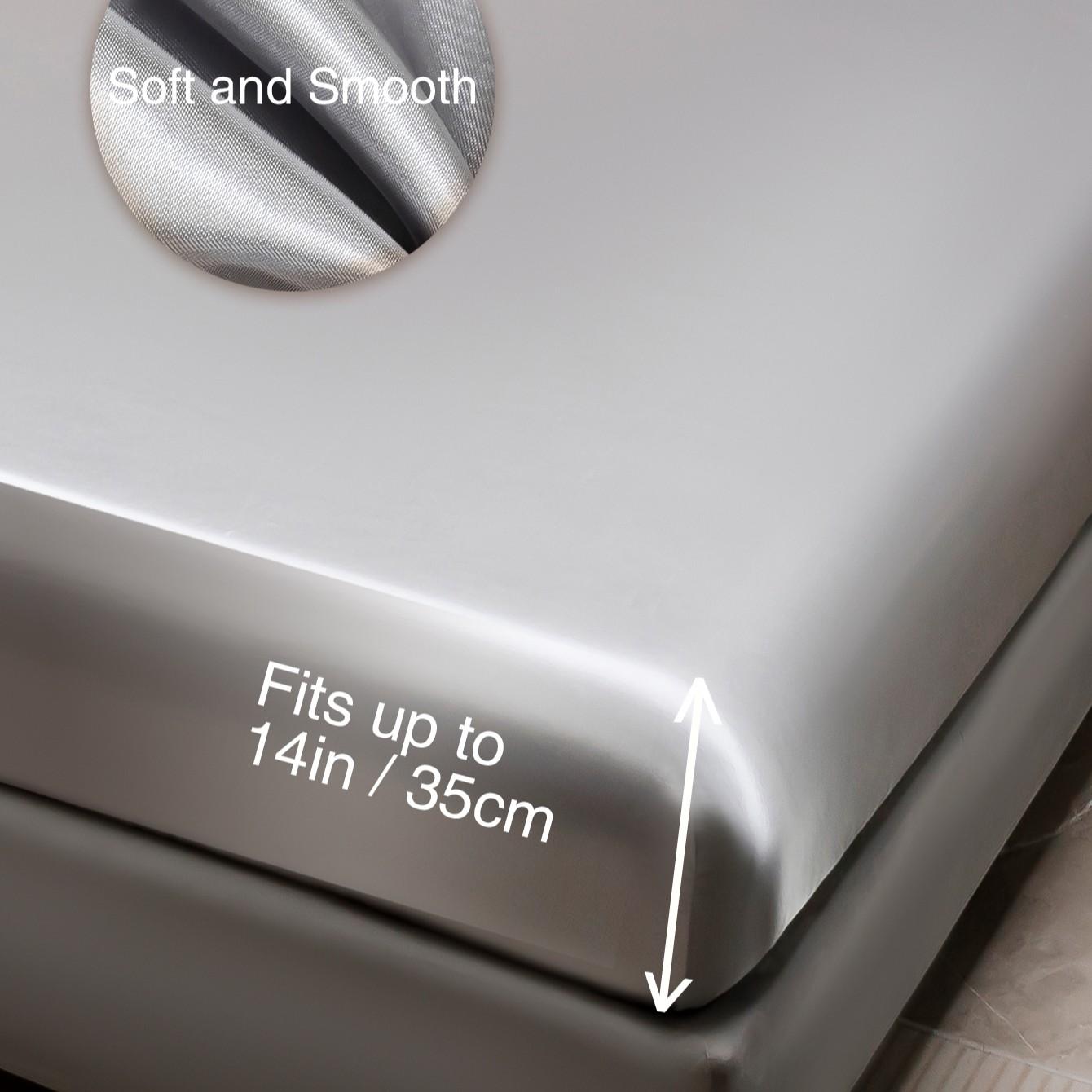 6-piece 100% polyester satin bed sheet set, including (1 fitted sheet + 1 flat sheet + 4 pillowcases), complete bedding set, solid color, machine washable - bedroom essentials, suitable for single, double, king, and queen size beds.