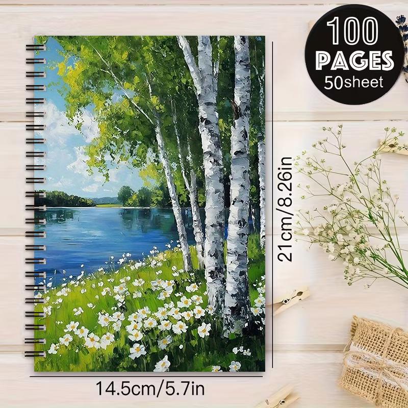 1pc Spiral Coil Notebook 5.7x8.26 Inch, Premium Lined Pages, Durable Binding, Perfect for Camping Journal, Travel Diary, Outdoor Adventure Log, Nature Exploration Notes, Ideal Gift for Hikers, Campers on Thanksgiving, Christmas, Birthdays [2D] Fl
